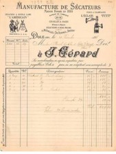 Invoice.AM24565.Dole.1897.Georges Gérard.Sécateur.Ecringers.Shear.Pinc