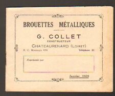 CHATEAURENARD (45) WHEEL FACTORY "Builder G. COLLET" CATALOG in 1929