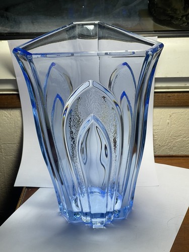 Vase verre bleu opalescent - bleu,