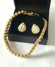 Boucles D’oreilles + Bracelet Tennis Plaque Or Argent jewelry necklace Bijoux