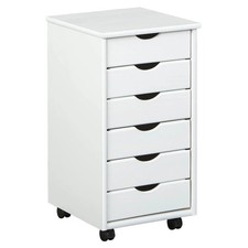 SYDNEY - Caisson 6 Tiroirs Bois Massif Vernis Blanc