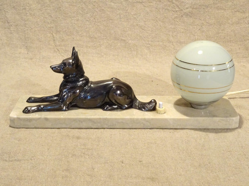 Ancienne lampe chien - , berger