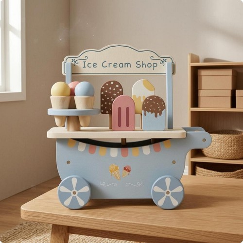 Chariot glaces bois avec - chariot, en