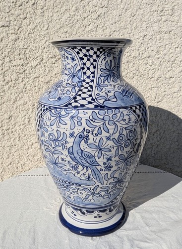 Grand vase faïence - , bleu