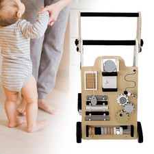 Bébé Push Walker bois occupé conseil jouet sensoriel hauteur réglable