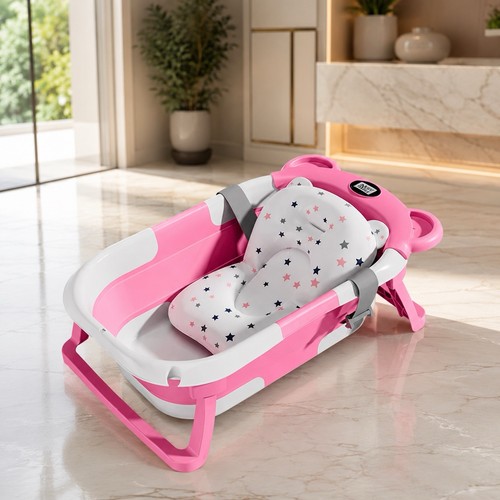 Baignoire bébé pliable rose - bébé,