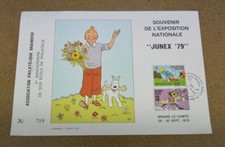HERGE - TINTIN -  ILLUSTRATION + TIMBRES - NUMEROTE - JUNEX 1979 ( TBE ) 