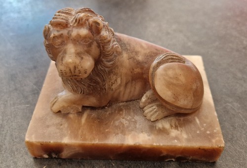 Sculpture lion albatre - sculpture,