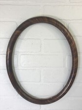 Antique FAUX BOIS Picture Frame Tiger Wood Stripe OVAL