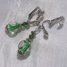 CLIPS / BOUCLES D'OREILLES ARGENTÉES TOUPIES SWAROVSKI "CLAIRIÈRE" sans nickel