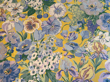 Antique 1970s Cotton Fabric Upholstery Fardis Wide 92cm x H 210cm C878