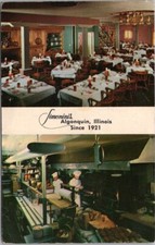c1960s ALGONQUIN, Illinois Postcard SIMONINI'S RESTAURANT Route 62 /31 Roadside