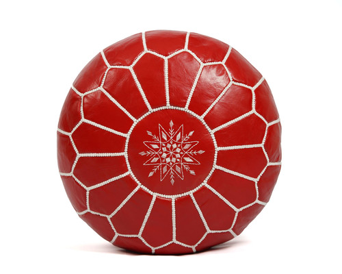 Moroccan leather pouf - moroccan,