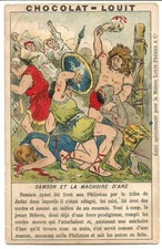 Chromo Chocolate Louit in Bordeaux. Samson and the Donkey Jaw.