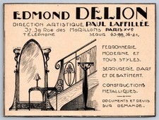 1920 Edmond Delion & Paul Laffillée Ferronnerie Fer Forgé Pub Ancienne Paris Ad