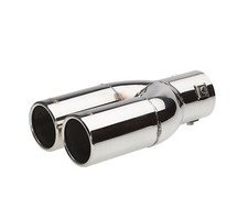 Double Embout de pot d’échappement universel inox rond Simoni Racing TRX/77