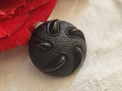 Bouton ancien verre - ancien, noir