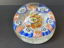 Pretty Paper Press Ball - Murano Glass Sulfide? Millefiori Blue Orange