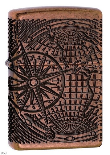 Zippo world map armor - zippo,