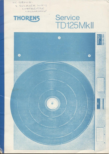 Manuel service pour - pour, thorens
