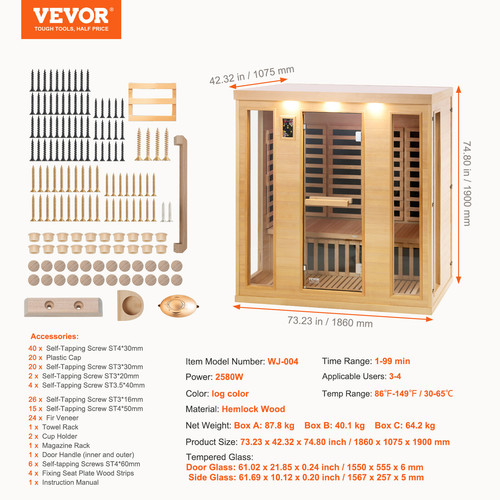 Vevor sauna infrarouge - vevor,