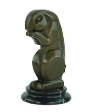 Art Deco Bronze Rabbit Sculpture on a Black Marble Base after A.Bizette