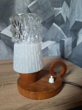 ANCIENNE PETITE LAMPE À POSER BUREAU CHAMBRE AUTRE BOIS VERRE VINTAGE