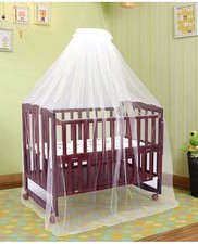 Lit bébé en bois Cum Rocker avec moustiquaire avec espace de rangement hauteu...