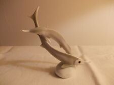 figurine couple de dauphins ou esturgeons en porcelaine hongroise 1960/1970