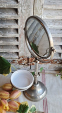 ANCIEN MIROIR DE BARBIER SUR PIED PIVOTANT  CHROME ANNEE 30 VINTAGE