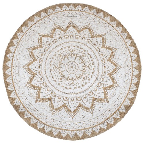Tapis jute tressé - tressé, imprimé