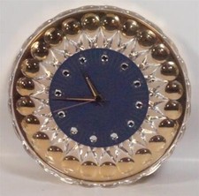 Luxury Hollywood Regency Design Wall Clock Quartz Crystal Glass 24K Gold