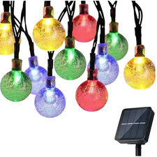 Guirlande Solaire Extérieur Cristal 8 Modes Étanche IP65 Fête Jardin Multi color