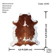 Tapis en cuir de vache marron et blanc cheveux de haute qualité sur la peau...