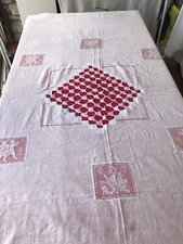Hand Embroidered Tablecloth with Lace and Dragon Pattern /489738A5