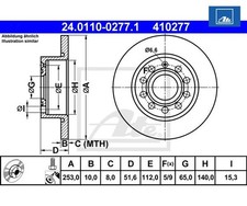 2 pieces brake disc ATE