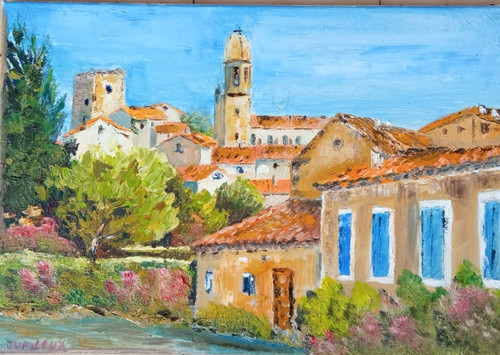 Village provence tableau - village,