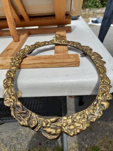 Cadre ovale ancien bronze - ovale, en