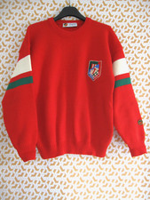 Pullover Busnel Rouge Pull Ski 70'S Vintage Polyester Made in France Homme - S