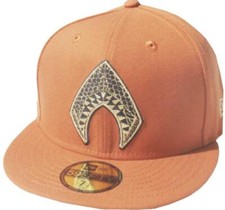 New Era Aquaman Logo Couleur Rouille Orange 59Fifty Fitted Cap Dc Comics Edition