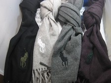 NWT NEW Polo Ralph Lauren Big Pony Italy Lambs Wool Neck Scarf MADE IN ITALY