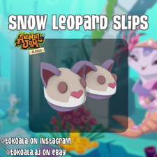 Animal Jam Classic AJC Snow Leopard Slippers *READ DESCRIPTION*
