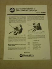 SHOPSMITH SAWDUST COLLECTOR & UNDER TABLE SAW GUARD OWNERS MANUAL, 505628