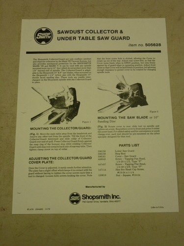 Shopsmith sawdust collector - sawdust,