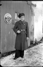 Young Man Military Pub Barn Holder - Antique Glass Photo Negative Year 1940