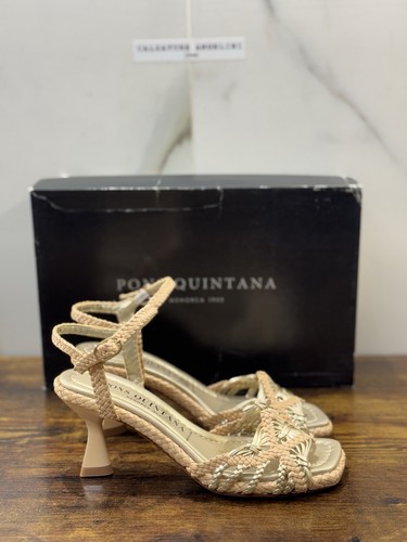 Sandale cuir beige à - en, or