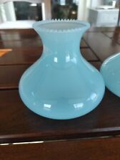 Antique Vintage Blue Opaline Lampshade Pendant Glass