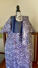 Africain Boubou De Haut Qualité En Coton Wax Batik  Kampala Tie & Dye Adire