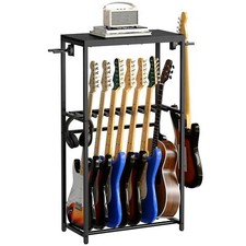 Support de Guitare Stand Guitare à 2 Niveaux pour 7 Guitares Idéal pour Entre...