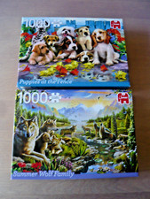 LOT 2 PUZZLES JUMBO  1000 Pièces - CHIENS - OCCASION  - Dimensions 49 X 68 cm